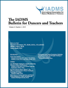 Cover THE IADMS BULLETIN FOR DANCERS AND TEACHERS