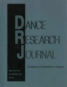 COVER Dance Research Journal 29/1 Spring 1997
